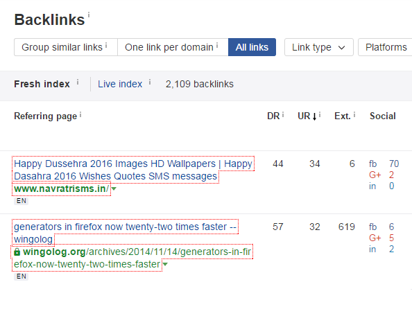 Spy backlinks