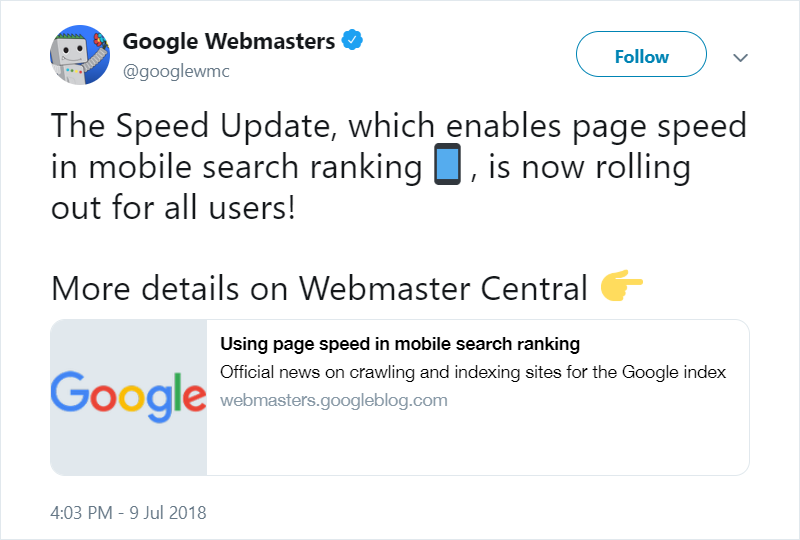 google speed update