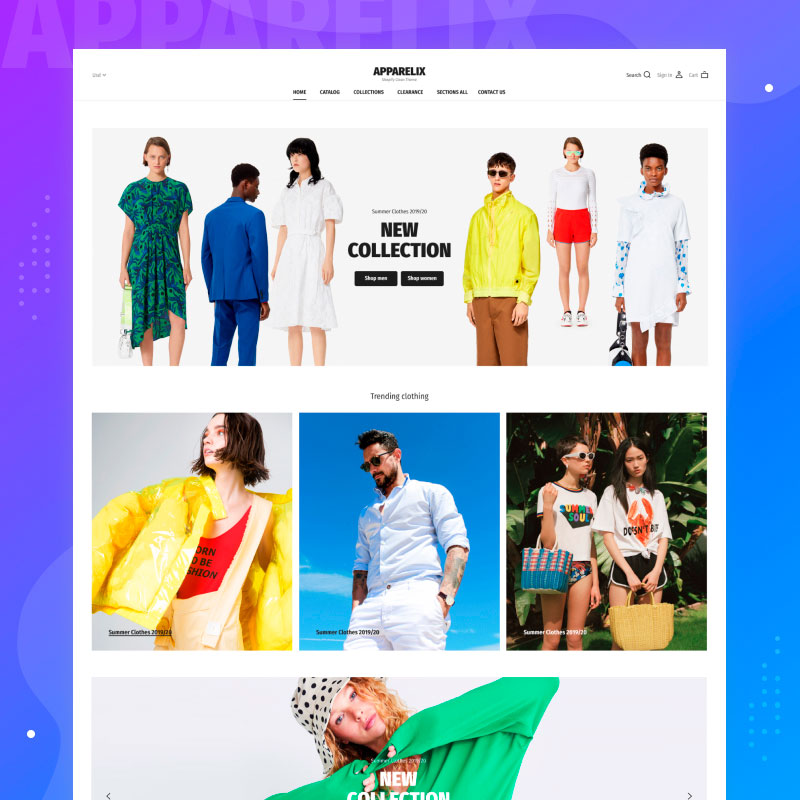 Apparelix Clean Multipurpose Shopify Theme for Apparel Brand